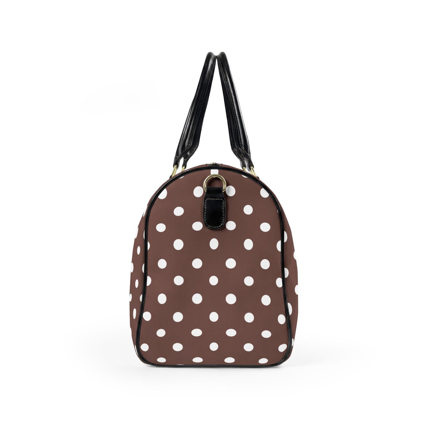 Brown Polka Dot Weekender Bag | Chic Overnight Travel Duffel | Minimalist Retro Travel Bag for Women