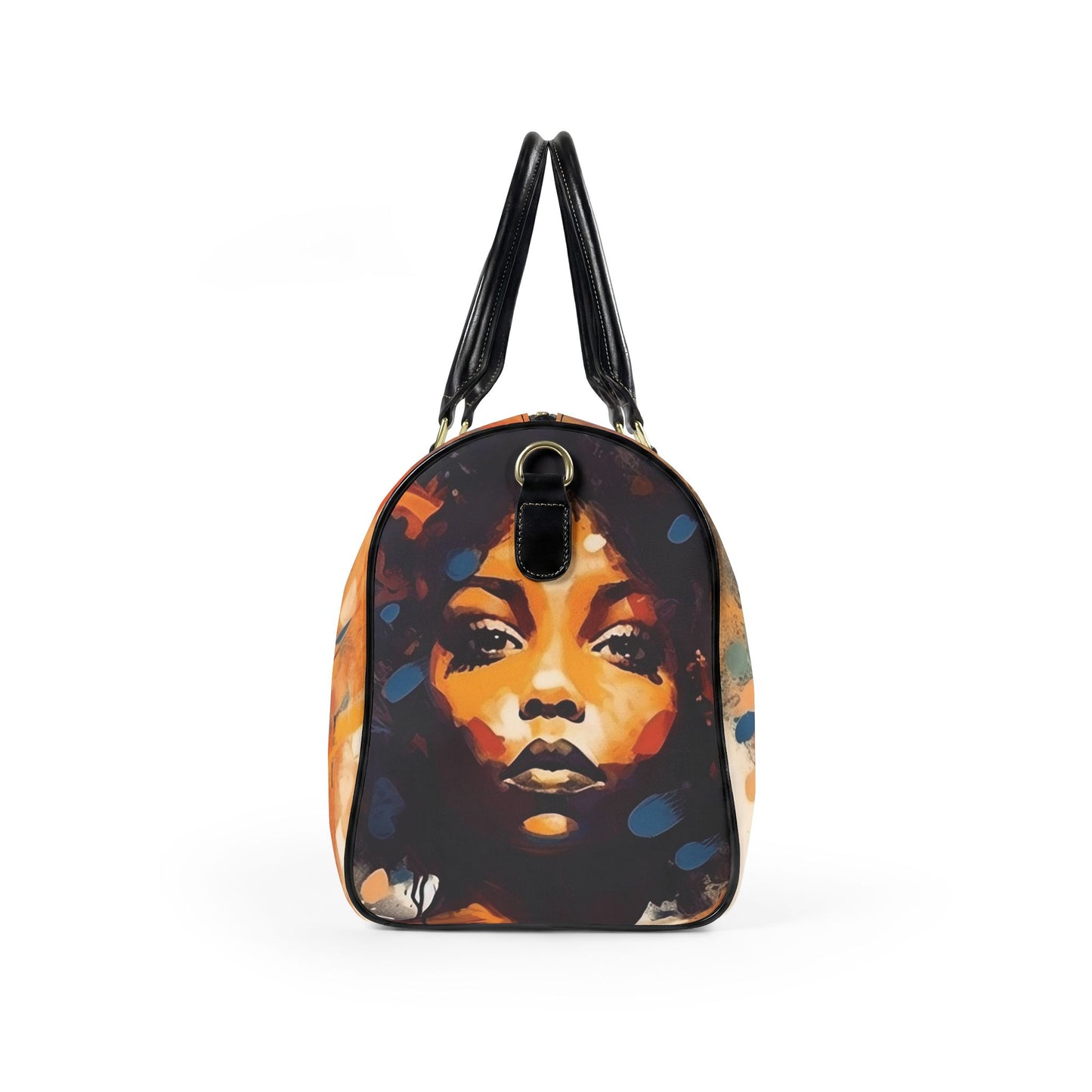 Afro Art Travel Bag | Vegan Leather Weekender Duffel with Statement Print (Carry-On, Gym, Overnight Bag)
