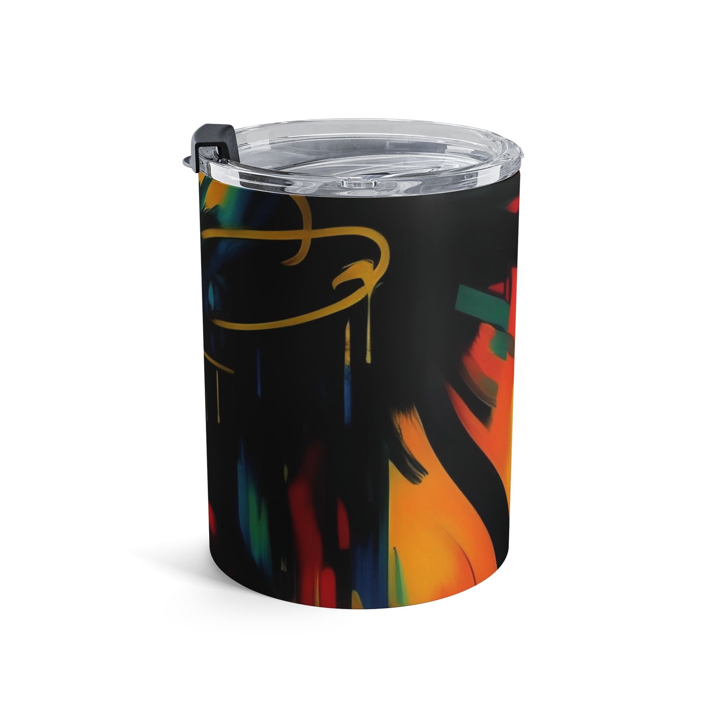 10oz Art Tumbler — Afrocentric Colorful Portrait Travel Mug