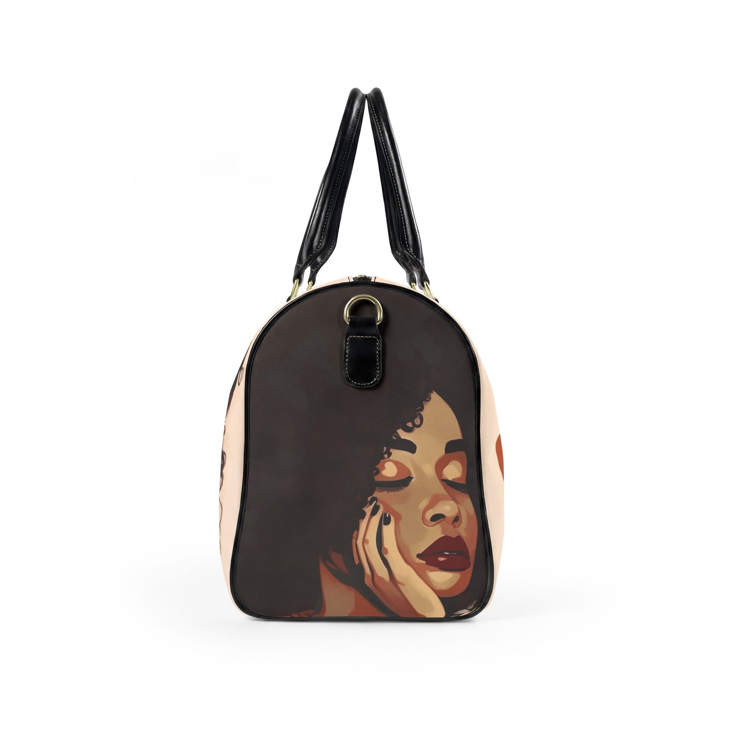 Afro Art Travel Bag | Vegan Leather Weekender Duffel with Statement Print (Carry-On, Gym, Overnight Bag)