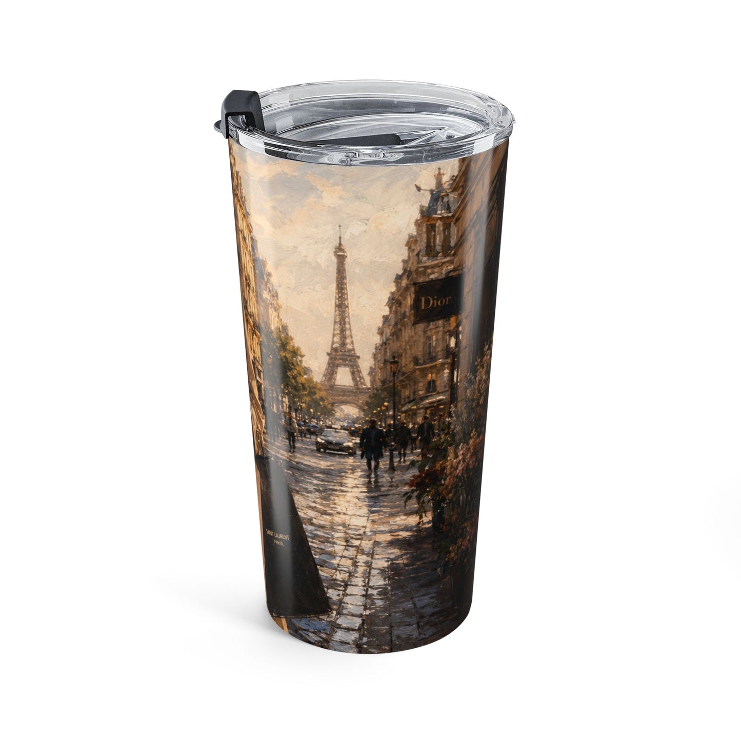 Postcards & Passports Travel Tumbler – Paris Stroll Edition - 20 oz Stainless Steel Coffee Tumbler