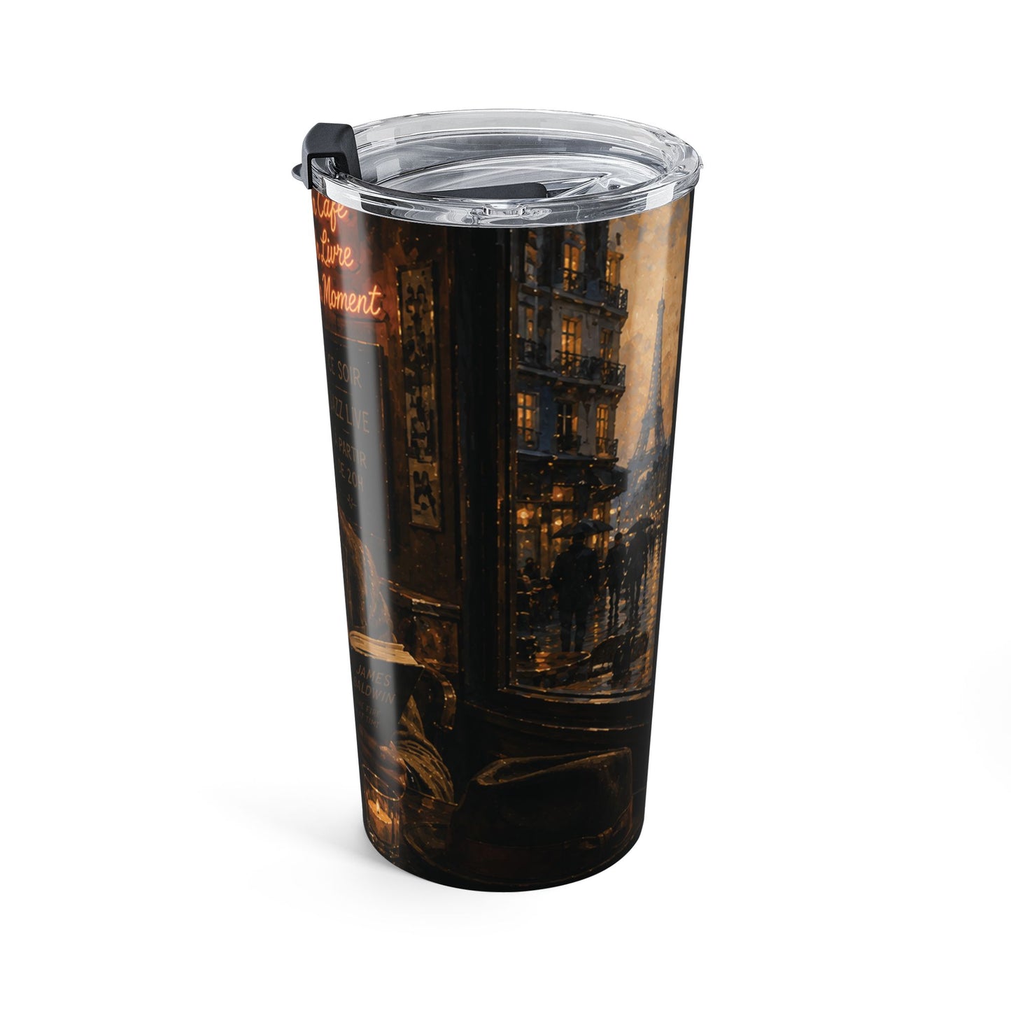 Postcards & Passports Collection – 20 oz Stainless Steel Tumbler — Cozy Autumn City Girl Travel Mug