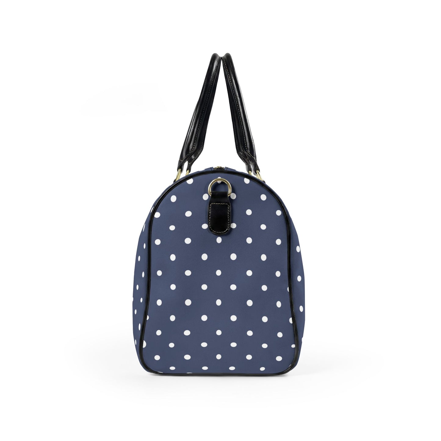 Navy Polka Dot Weekender Bag | Stylish Carry-On Travel Duffel for Women