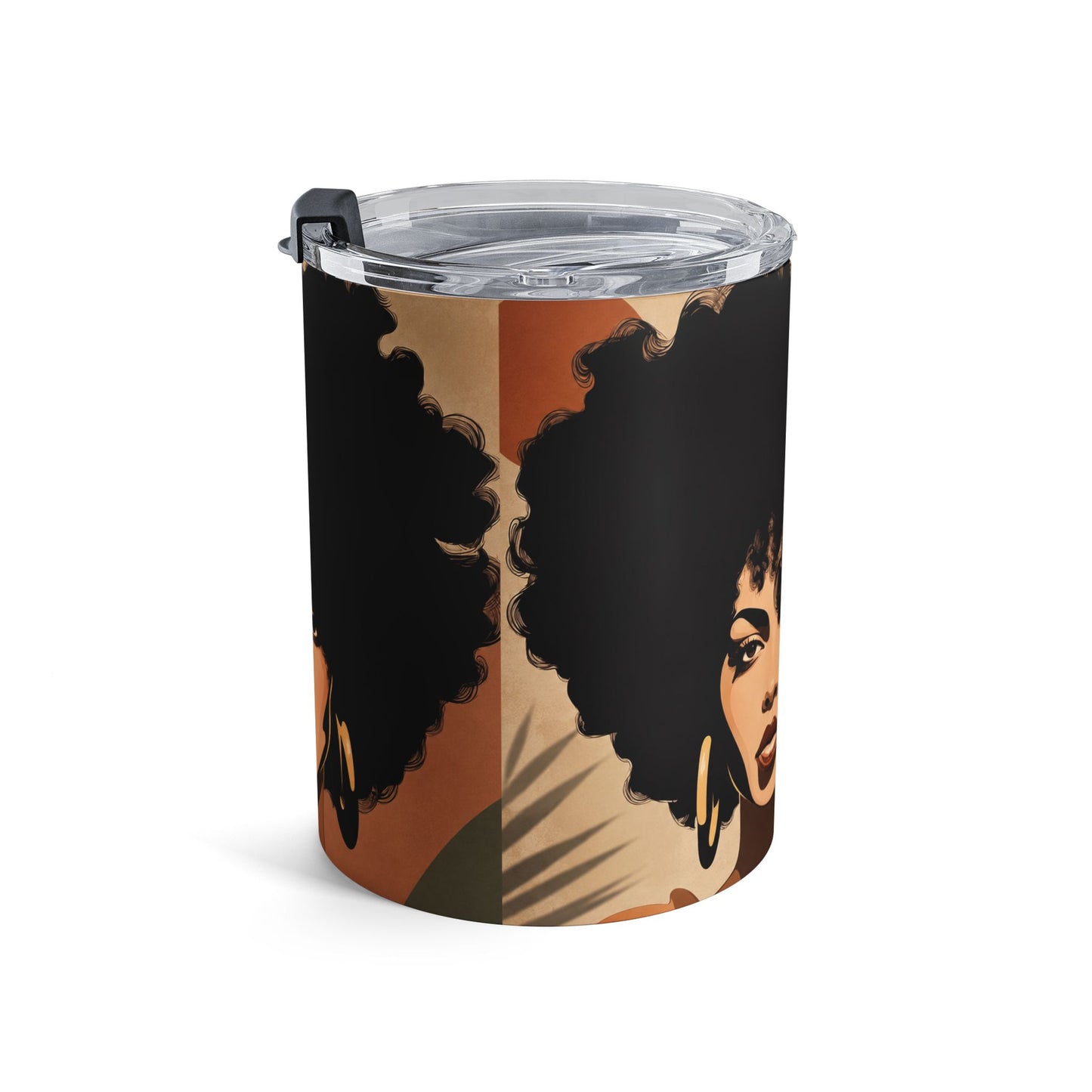 10oz Art Tumbler — Afrocentric Colorful Portrait Travel Mug