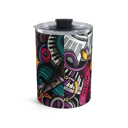 10oz Art Tumbler — Afrocentric Colorful Portrait Travel Mug