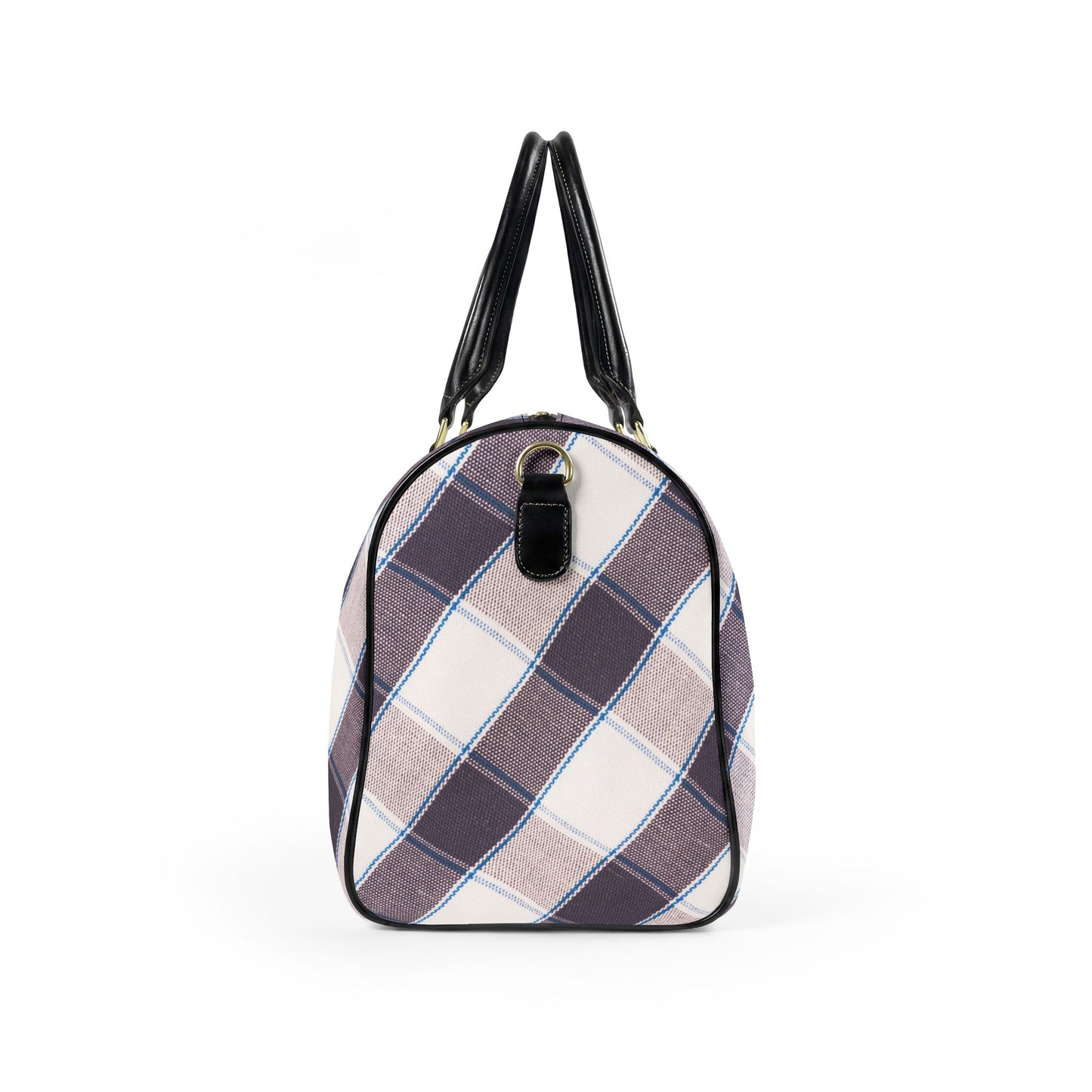 Black and Blush Striped Travel Bag | Vegan Leather Weekender Duffel with Statement Print (Carry-On, Gym, Overnight Bag)