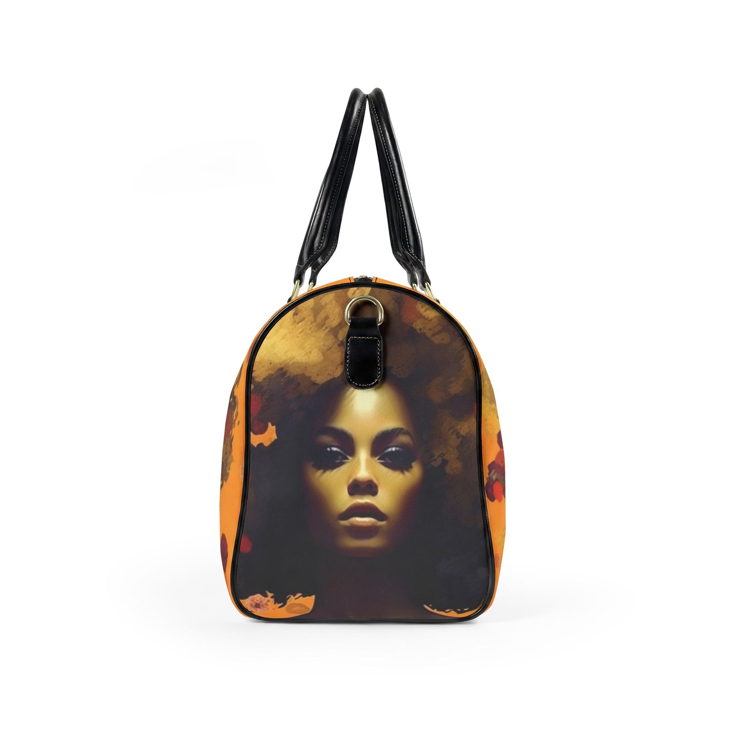 Afro Art Travel Bag | Vegan Leather Weekender Duffel with Statement Print (Carry-On, Gym, Overnight Bag)
