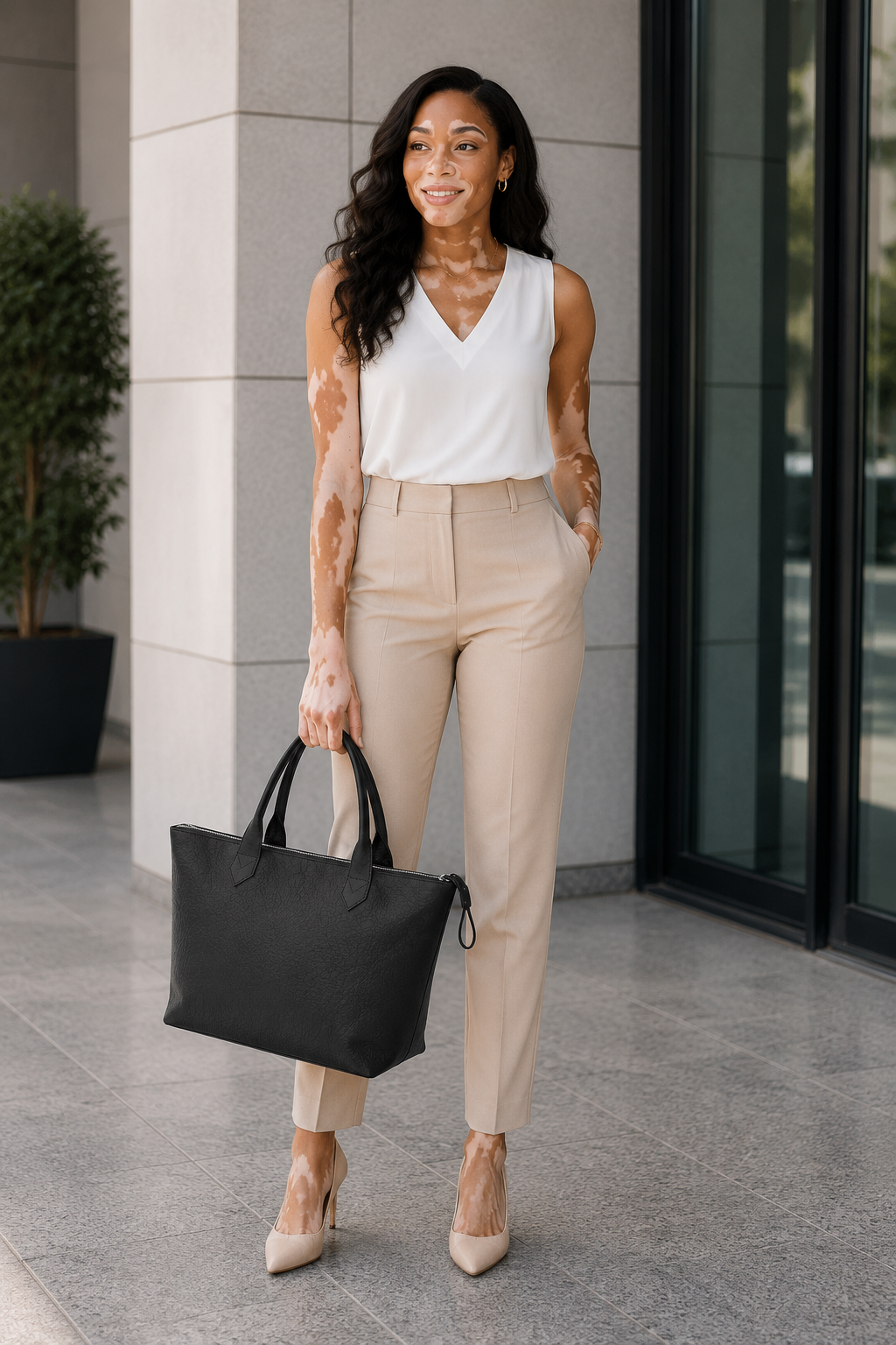 Luxury Leather Tote Bag for Women – Handmade Large Everyday Carryall with Real Leather Handles, Waterproof Lining & Interior Pockets