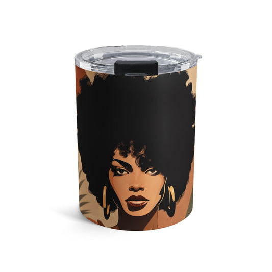 10oz Art Tumbler — Afrocentric Colorful Portrait Travel Mug