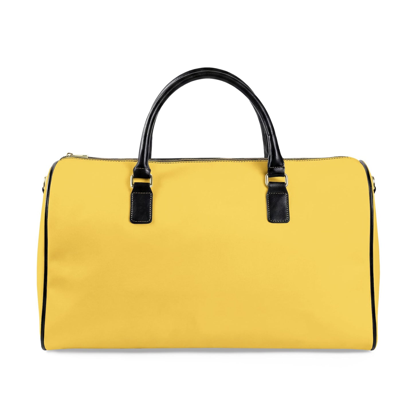 Yellow Vegan Leather Travel Bag — Weekend Duffle