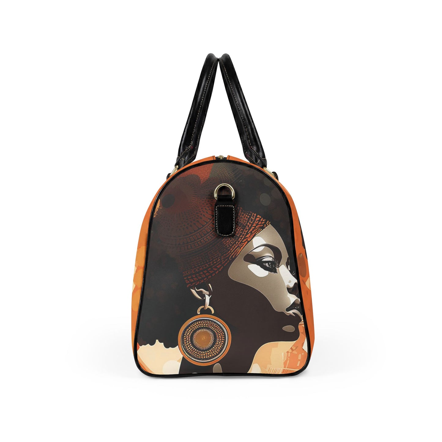 Afro Art Travel Bag | Vegan Leather Weekender Duffel with Statement Print (Carry-On, Gym, Overnight Bag)