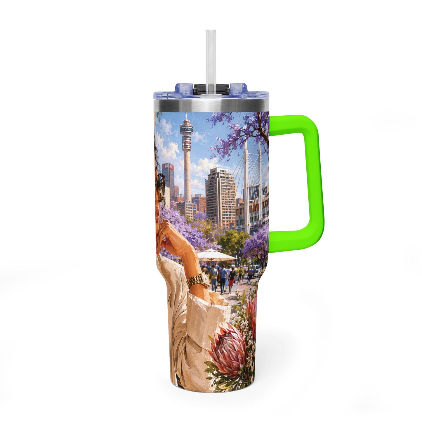 Postcards and Passports 40 oz Stainless Steel Tumbler - Water Bottle