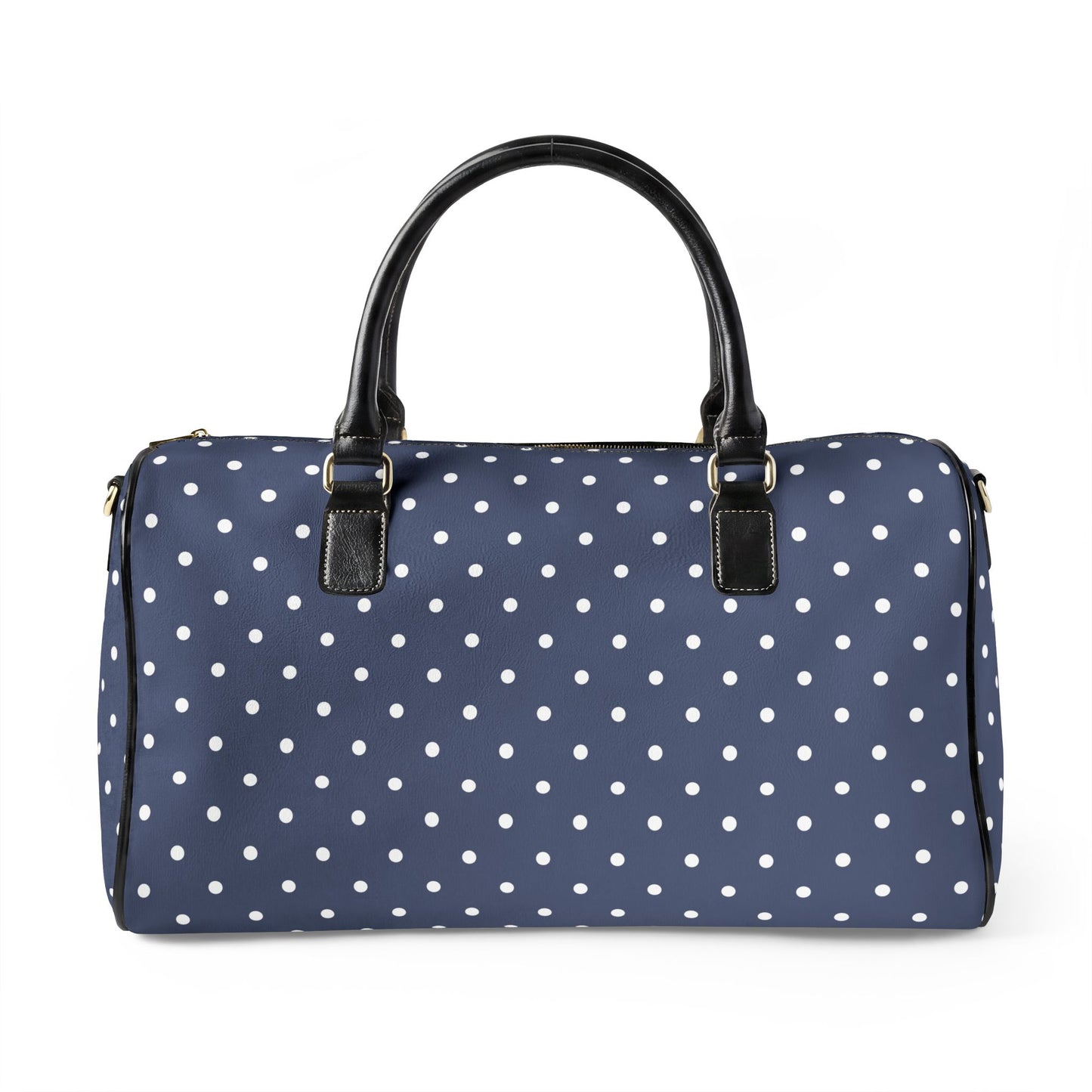 Navy Polka Dot Weekender Bag | Stylish Carry-On Travel Duffel for Women