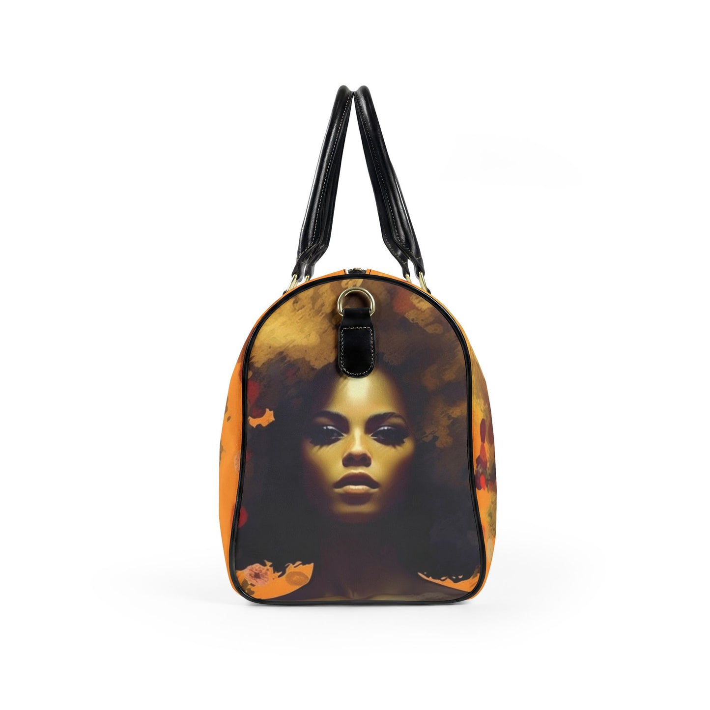 Afro Art Travel Bag | Vegan Leather Weekender Duffel with Statement Print (Carry-On, Gym, Overnight Bag)