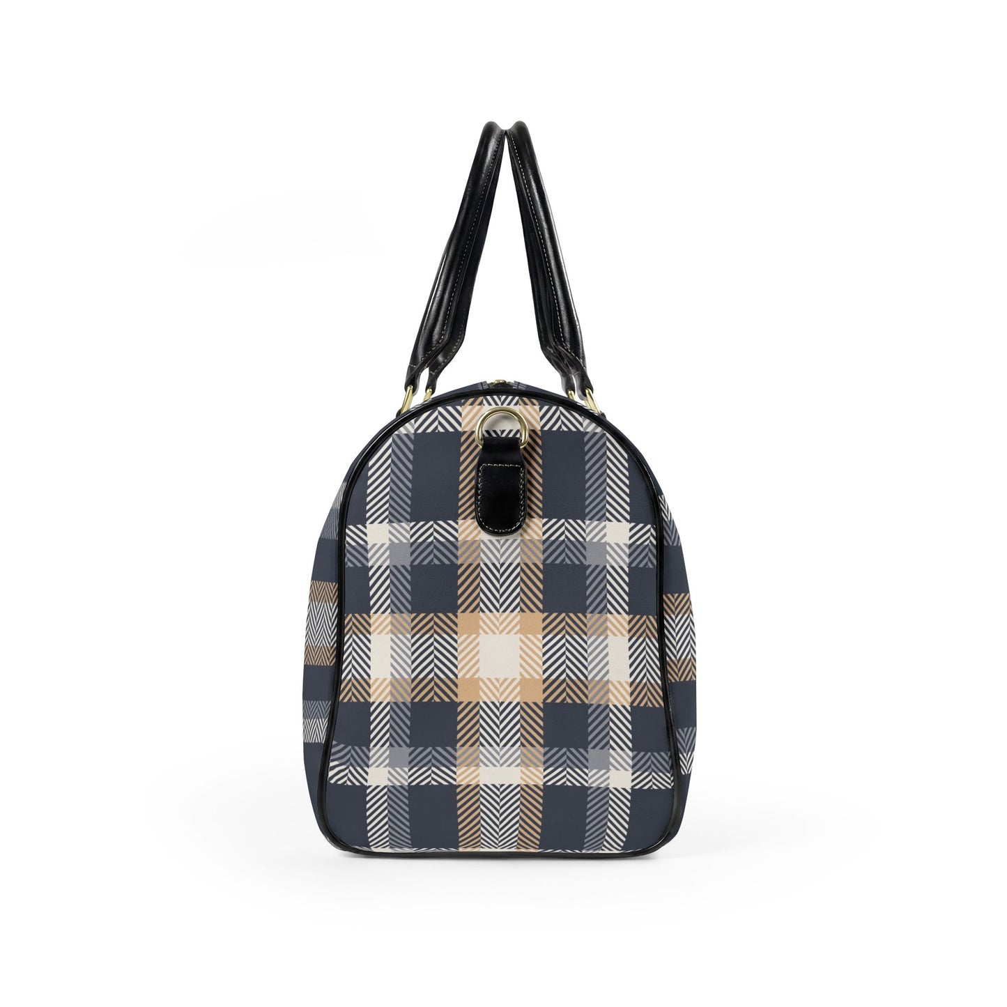 Gold and Blue Vegan Leather Travel Bag — Weekend Duffle