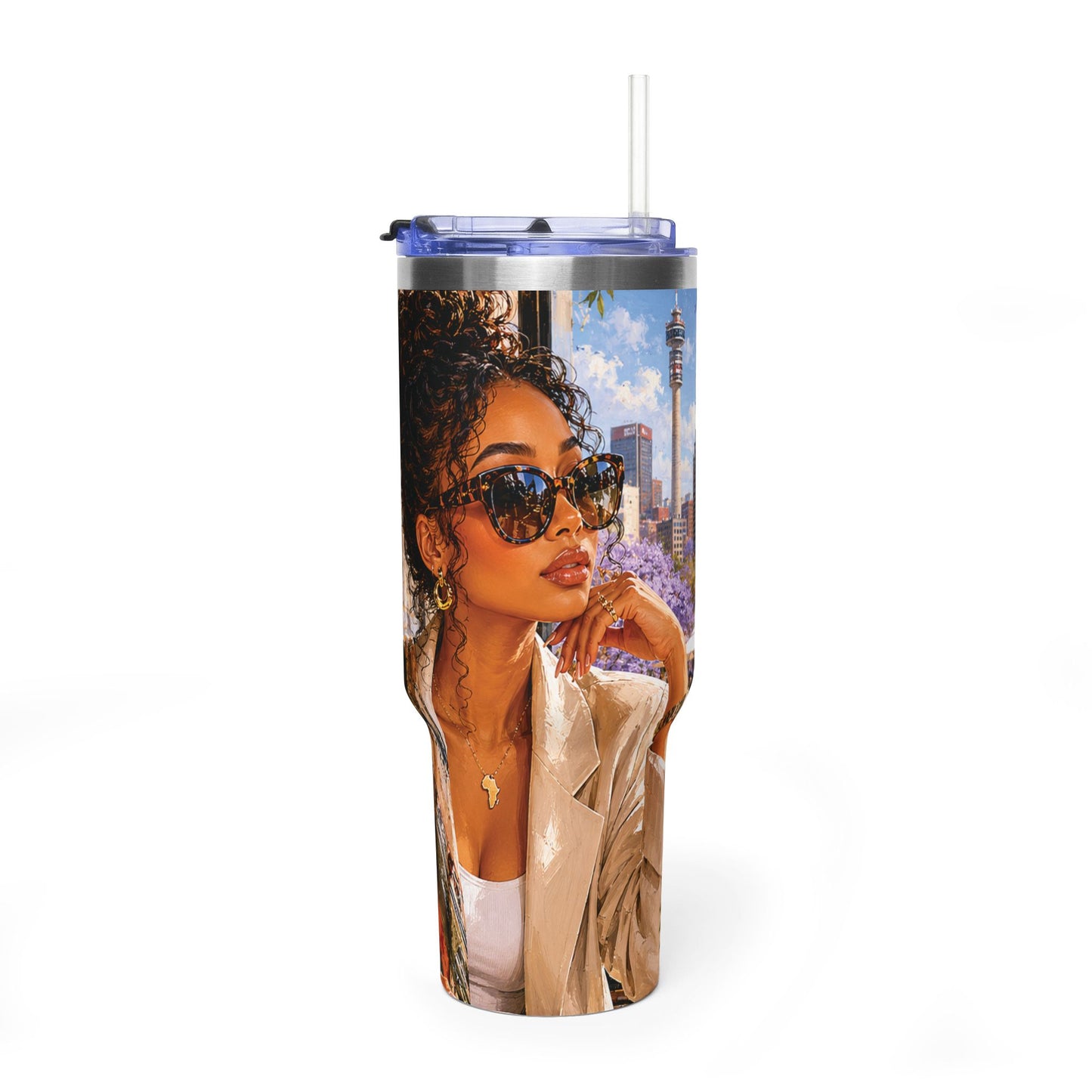 Postcards and Passports 40 oz Stainless Steel Tumbler - Water Bottle
