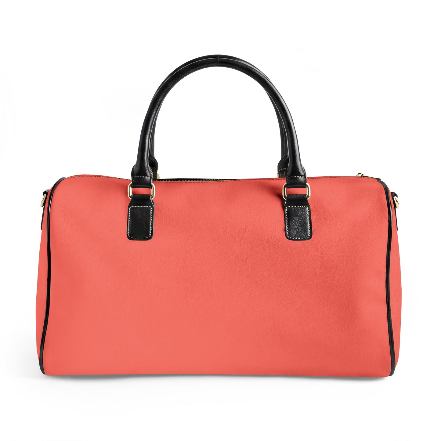 Peach Vegan Leather Travel Bag — Weekend Duffle