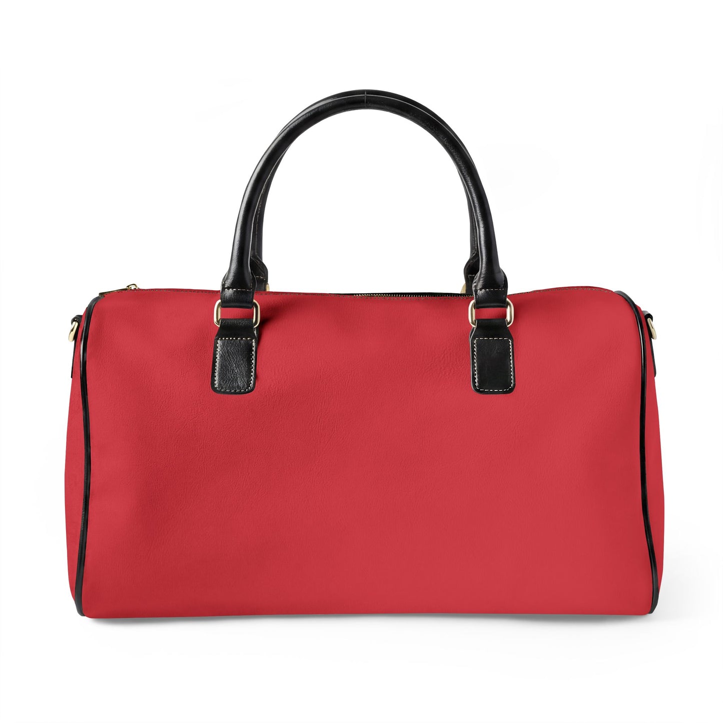 Red Leather Travel Bag — Weekend Duffle
