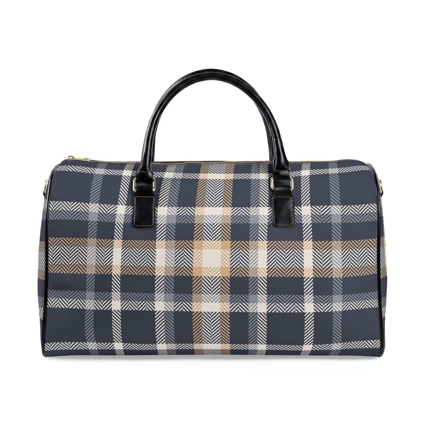 Gold and Blue Vegan Leather Travel Bag — Weekend Duffle