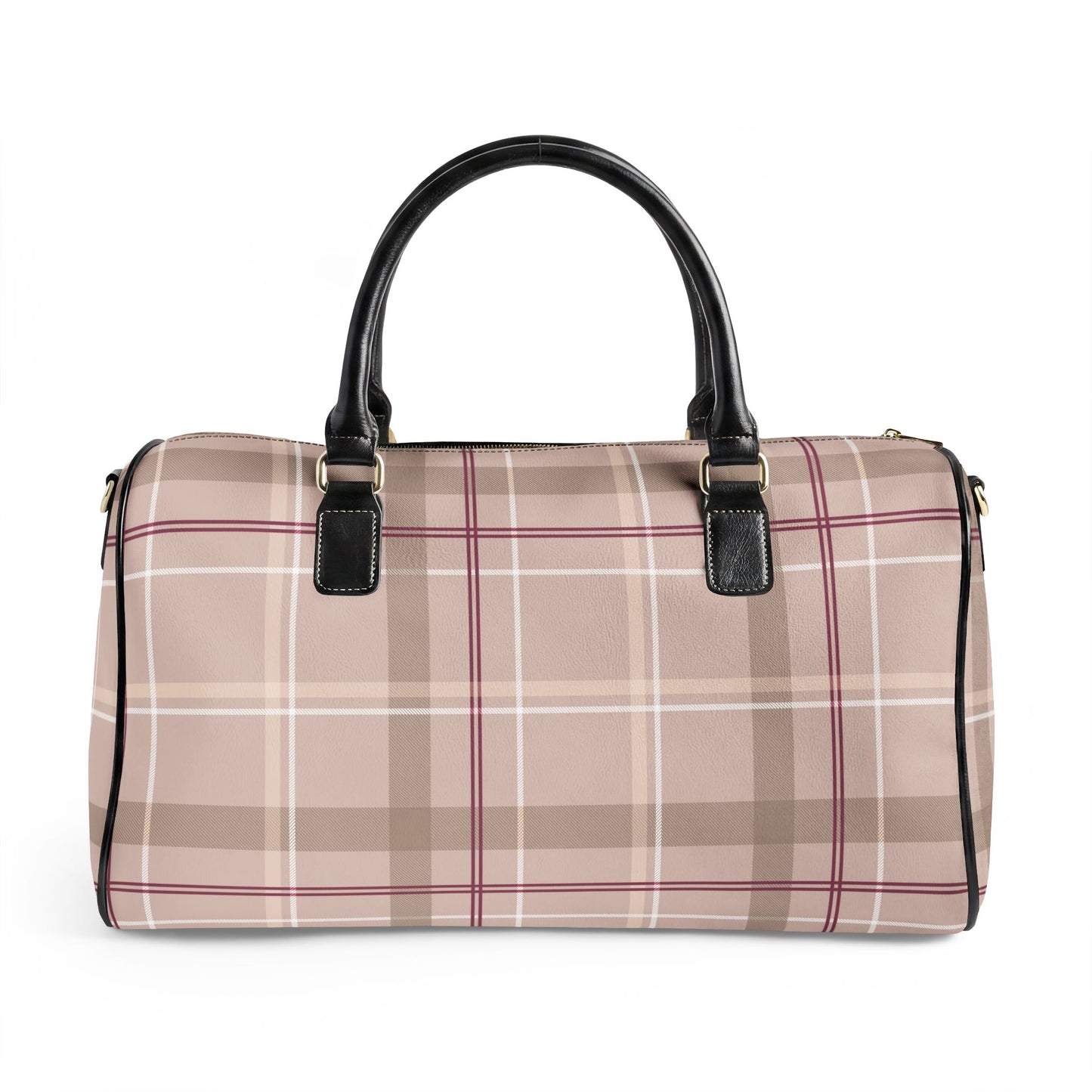 Signature Plaid Vegan Leather Travel Bag — Weekend Duffle