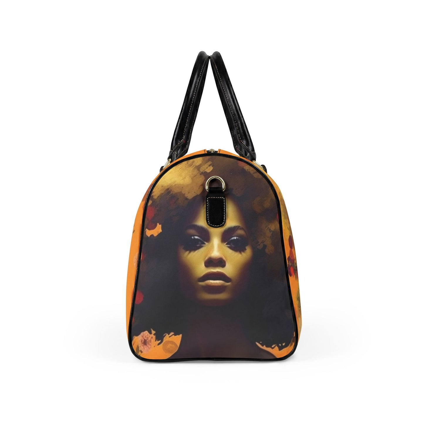 Afro Art Travel Bag | Vegan Leather Weekender Duffel with Statement Print (Carry-On, Gym, Overnight Bag)