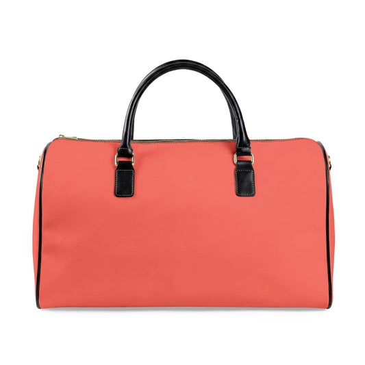 Peach Vegan Leather Travel Bag — Weekend Duffle