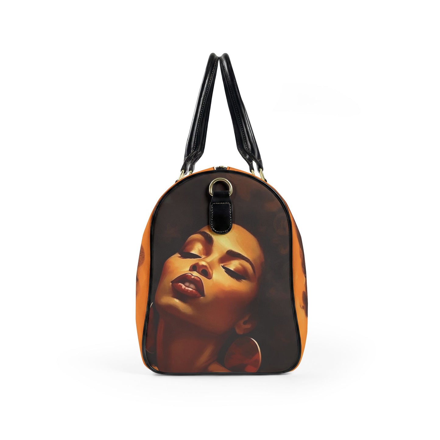 Afro Art Travel Bag | Vegan Leather Weekender Duffel with Statement Print (Carry-On, Gym, Overnight Bag)
