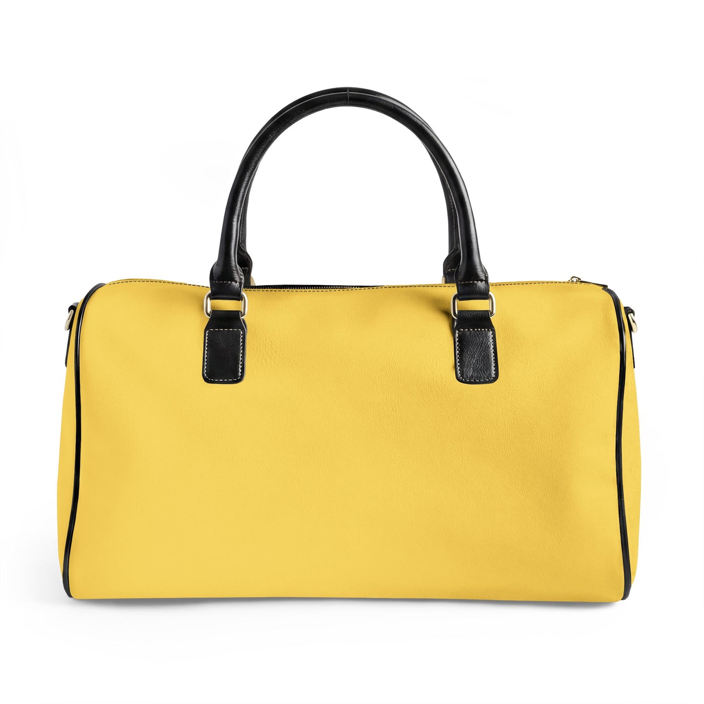 Yellow Vegan Leather Travel Bag — Weekend Duffle
