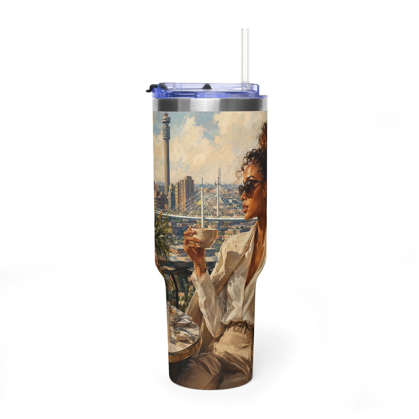 Postcards and Passports 40 oz Stainless Steel Tumbler - Water Bottle