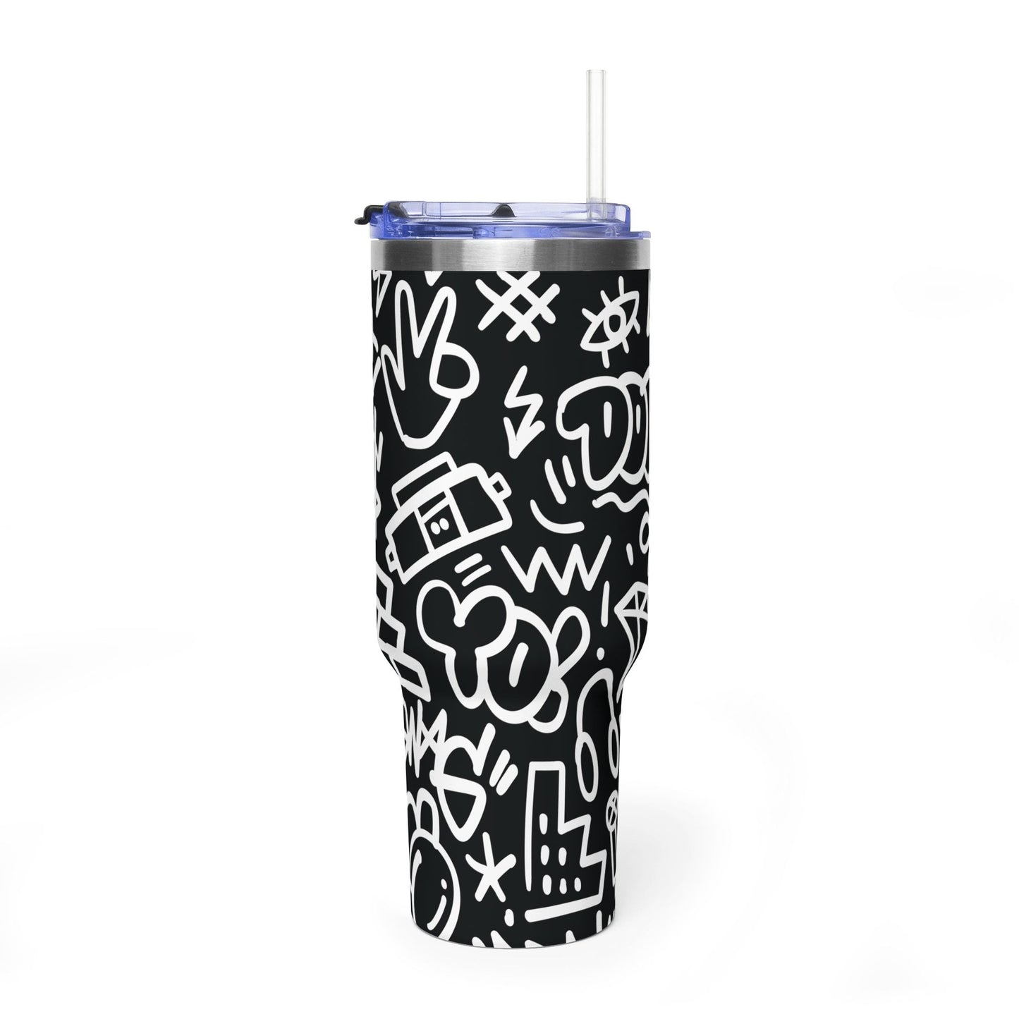 40 oz. Swirl Pattern Thermal Tumbler  Red Retro Abstract Travel Cup