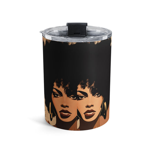 10oz Art Tumbler — Afrocentric Colorful Portrait Travel Mug
