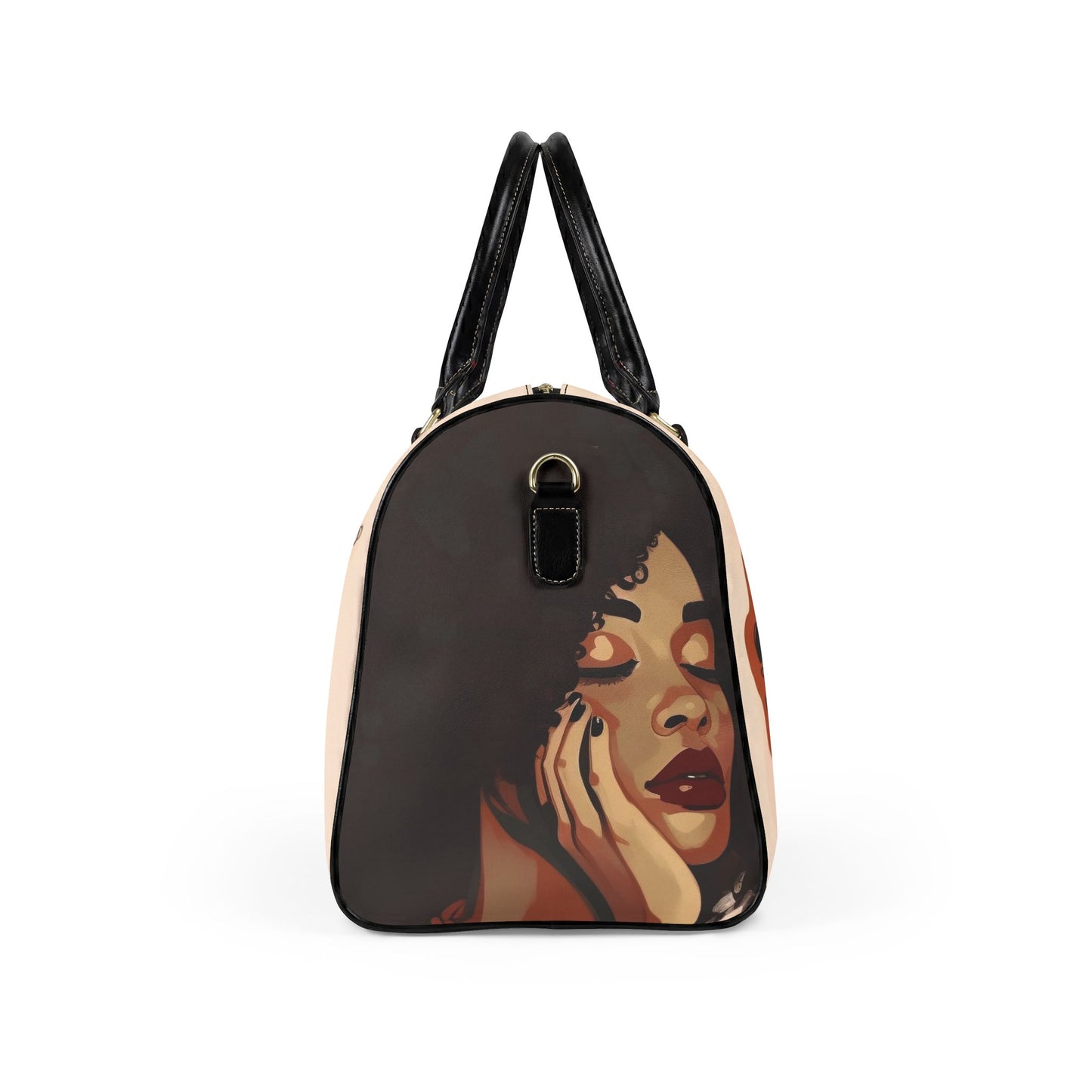 Afro Art Travel Bag | Vegan Leather Weekender Duffel with Statement Print (Carry-On, Gym, Overnight Bag)