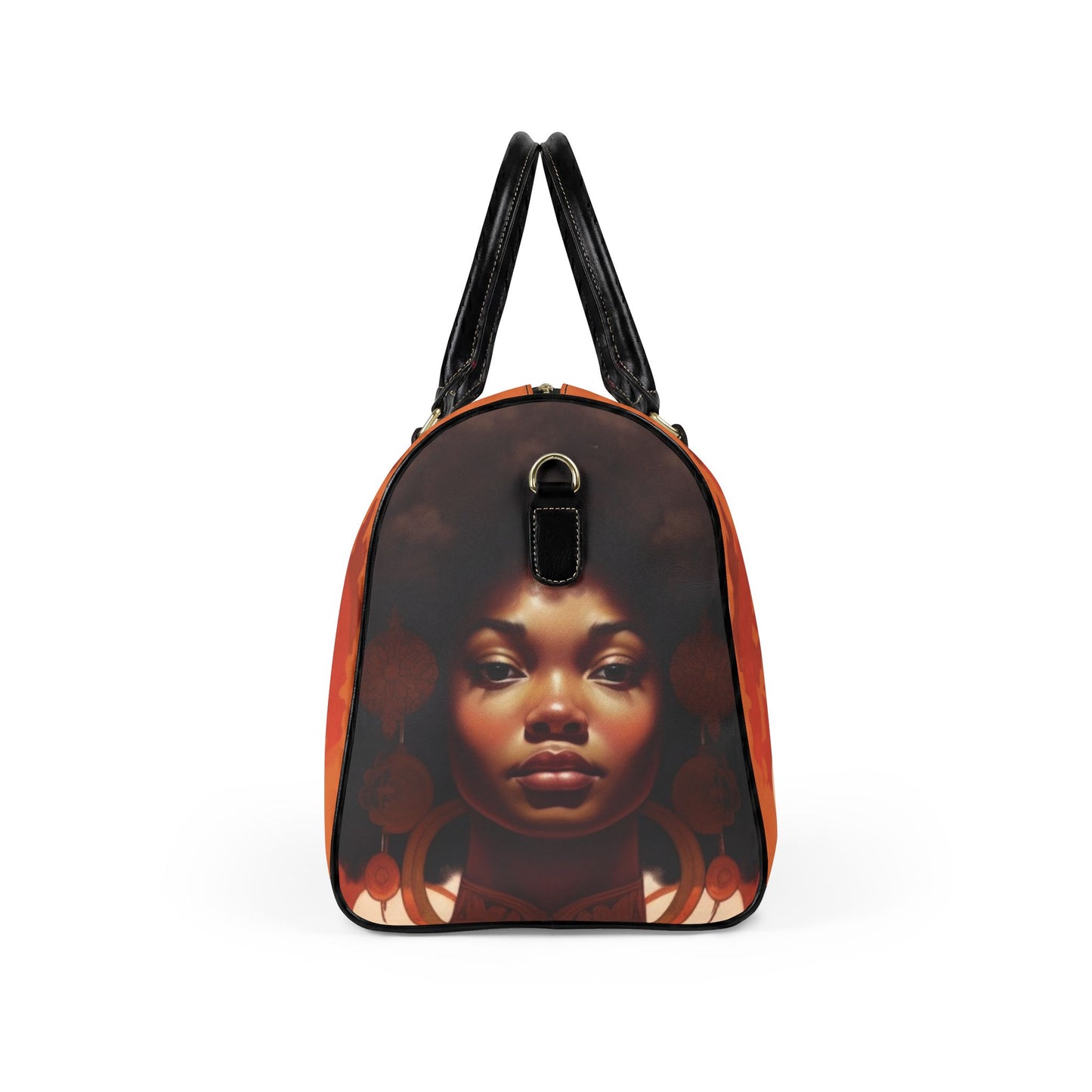 Afro Art Travel Bag | Vegan Leather Weekender Duffel with Statement Print (Carry-On, Gym, Overnight Bag)