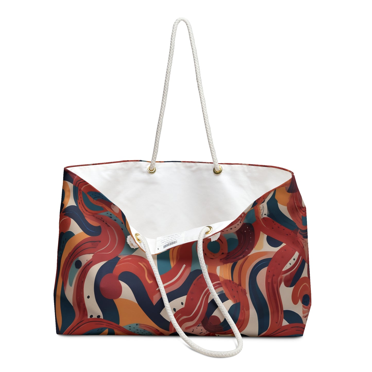 Red Swirl Weekender Bag – Spacious Travel Tote for Weekend Getaways