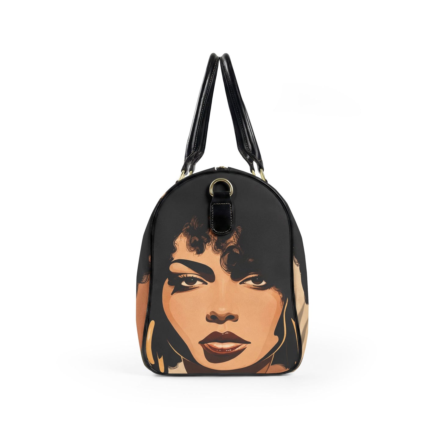 Afro Art Travel Bag | Vegan Leather Weekender Duffel with Statement Print (Carry-On, Gym, Overnight Bag)