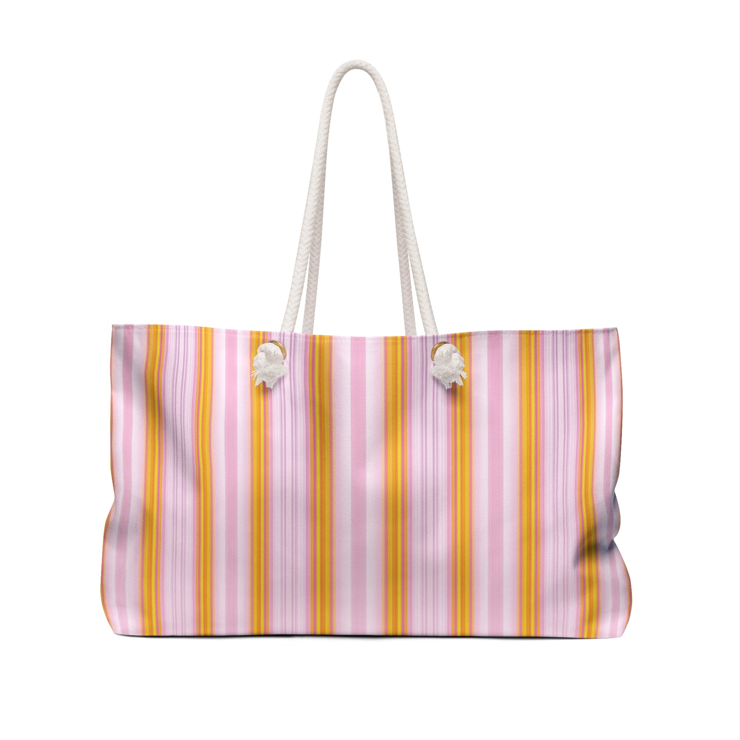 Lilac Striped Weekender Bag – Spacious Travel Tote for Weekend Getaways