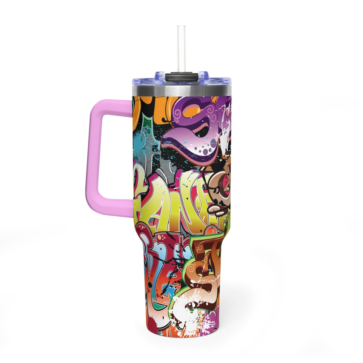 40 oz. Swirl Pattern Thermal Tumbler  Red Retro Abstract Travel Cup