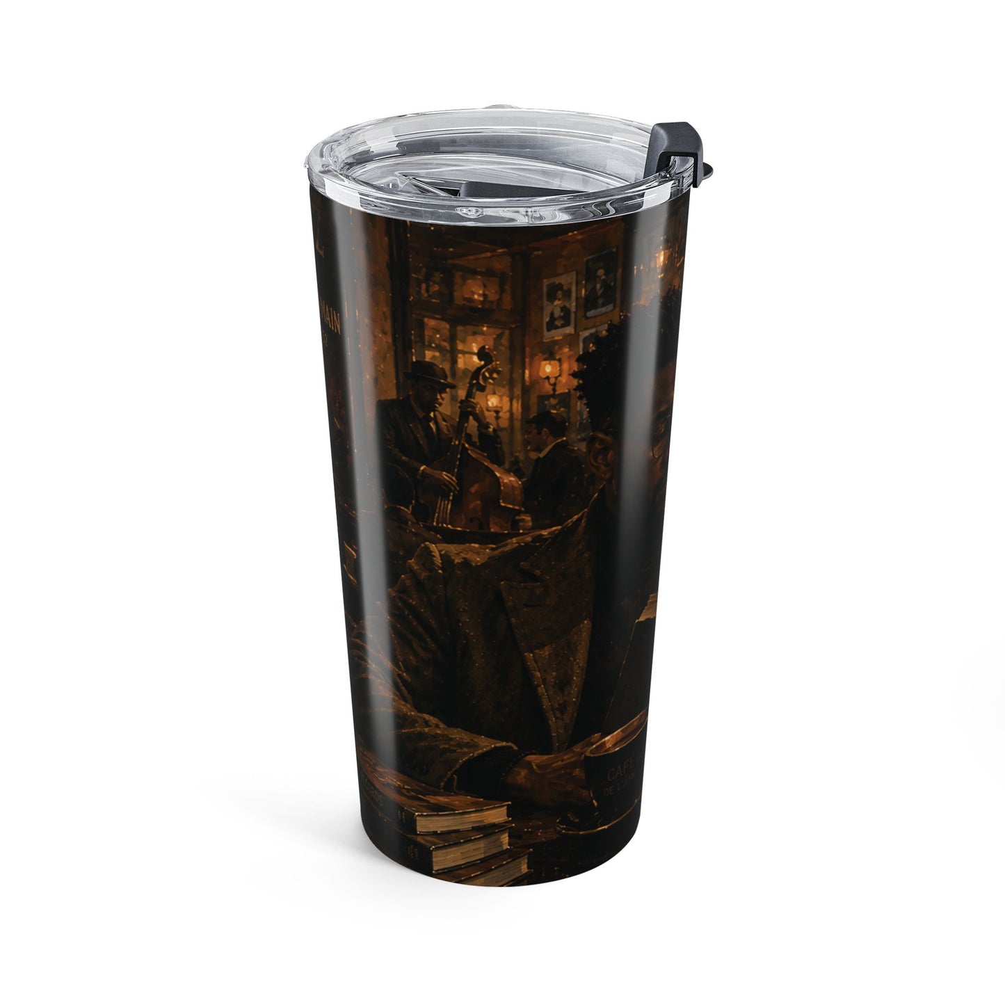 Postcards & Passports Collection – 20 oz Stainless Steel Tumbler — Cozy Autumn City Girl Travel Mug