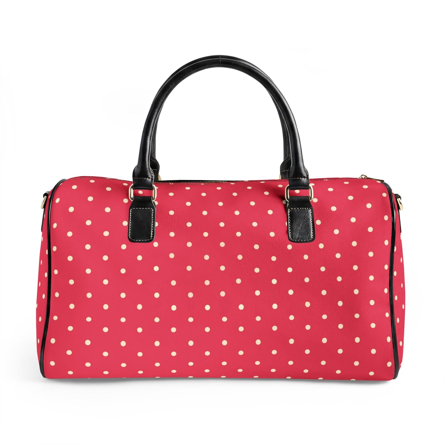 Pink Polka Dot Weekender Bag | Stylish Carry-On Travel Duffel for Women