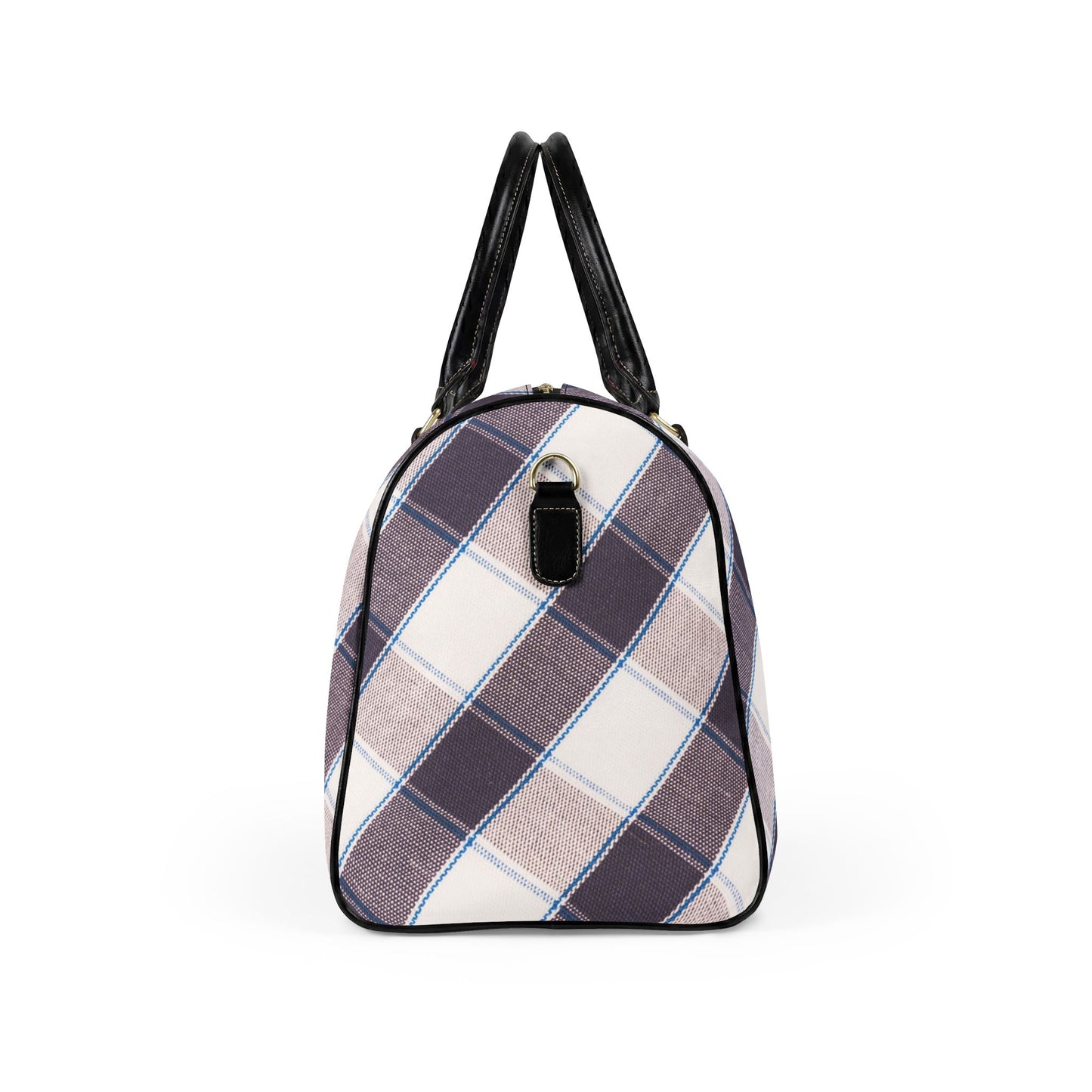 Black and Blush Striped Travel Bag | Vegan Leather Weekender Duffel with Statement Print (Carry-On, Gym, Overnight Bag)