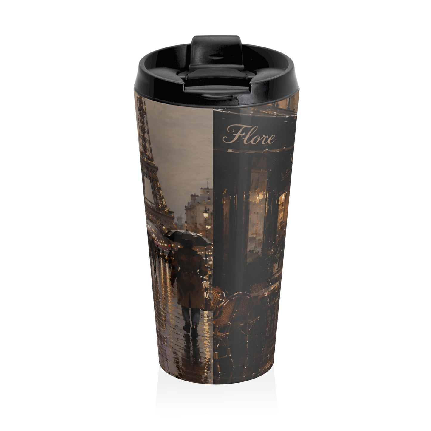 Rain Portrait Stainless Steel Travel Mug — Chic Coffee Tumbler for Commuters