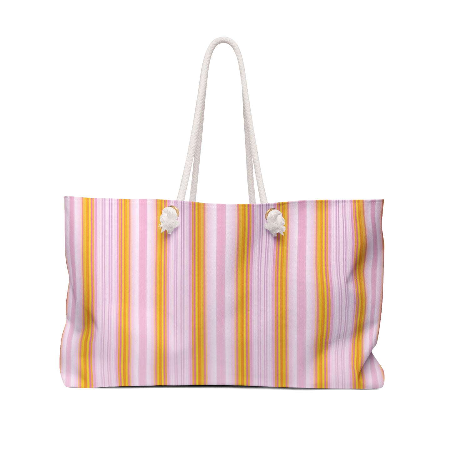 Lilac Striped Weekender Bag – Spacious Travel Tote for Weekend Getaways