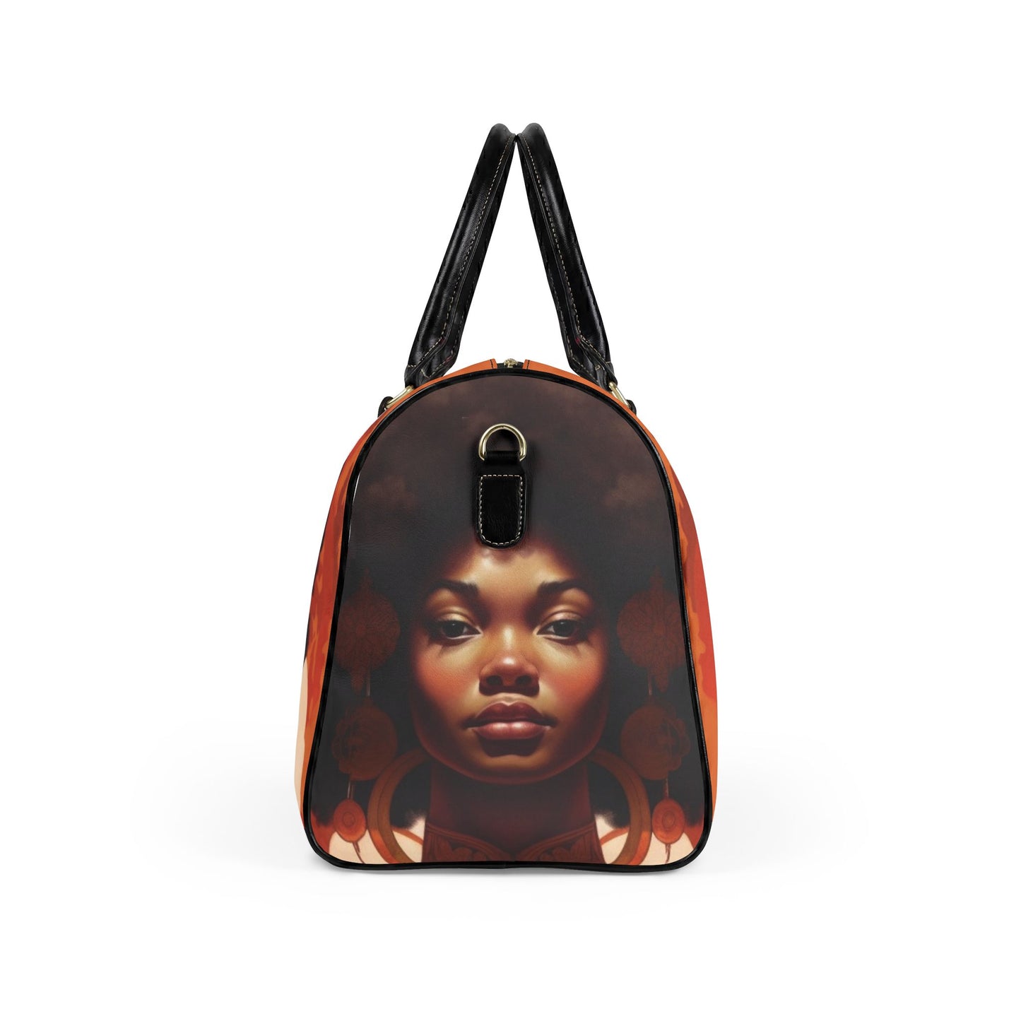 Afro Art Travel Bag | Vegan Leather Weekender Duffel with Statement Print (Carry-On, Gym, Overnight Bag)