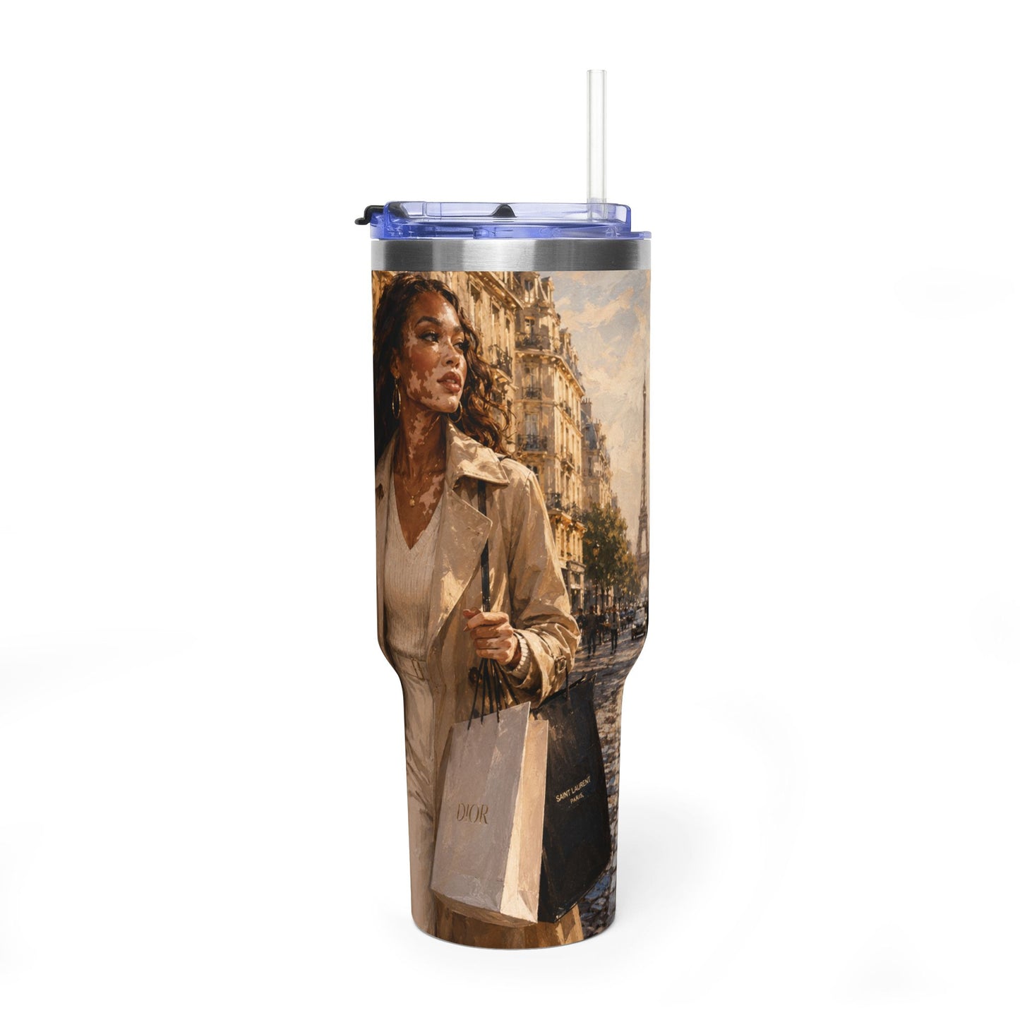 Postcards and Passports 40 oz Stainless Steel Tumbler - Water Bottle