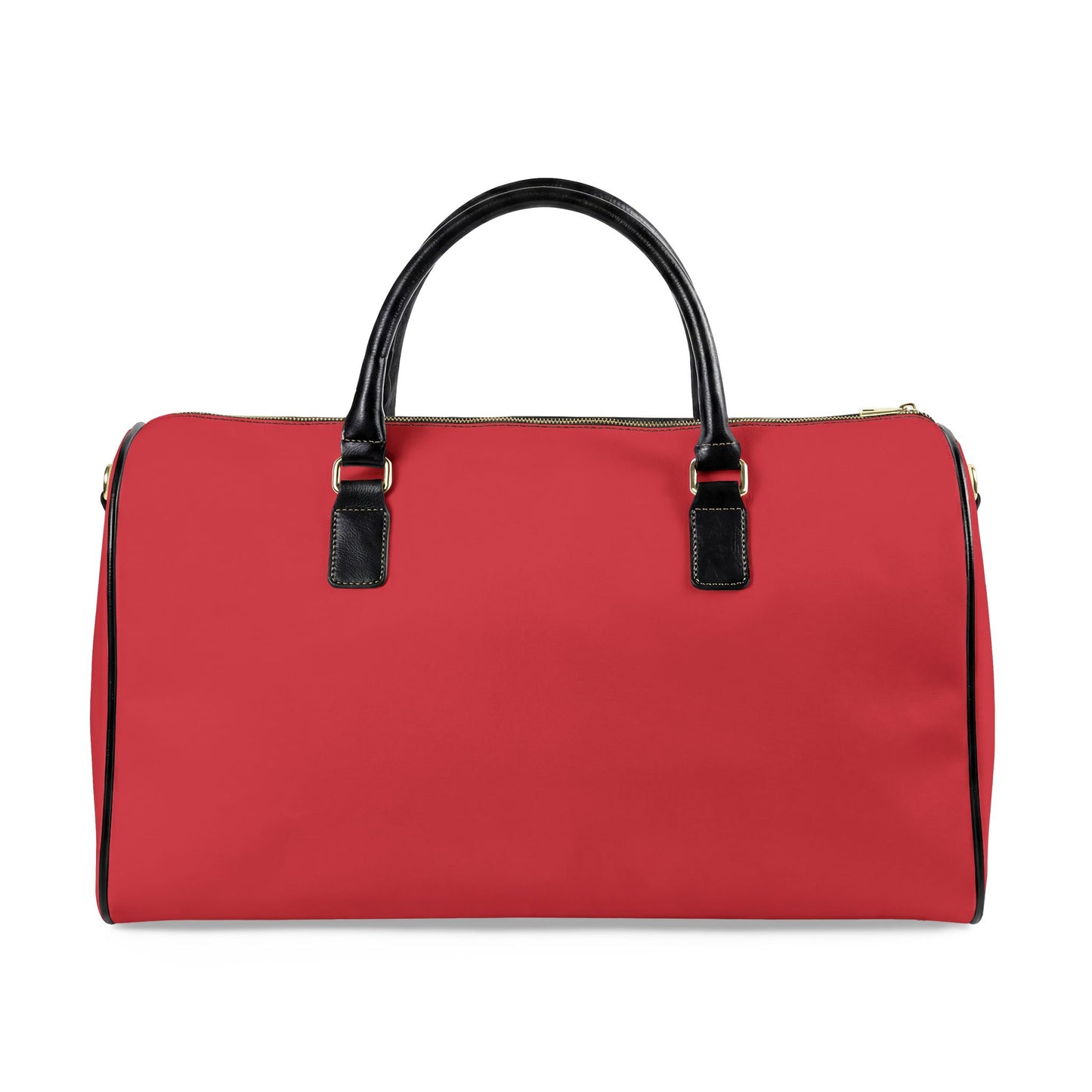 Red Leather Travel Bag — Weekend Duffle