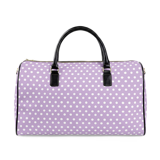 Lavender Polka Dot Weekender Bag | Stylish Carry-On Travel Duffel for Women