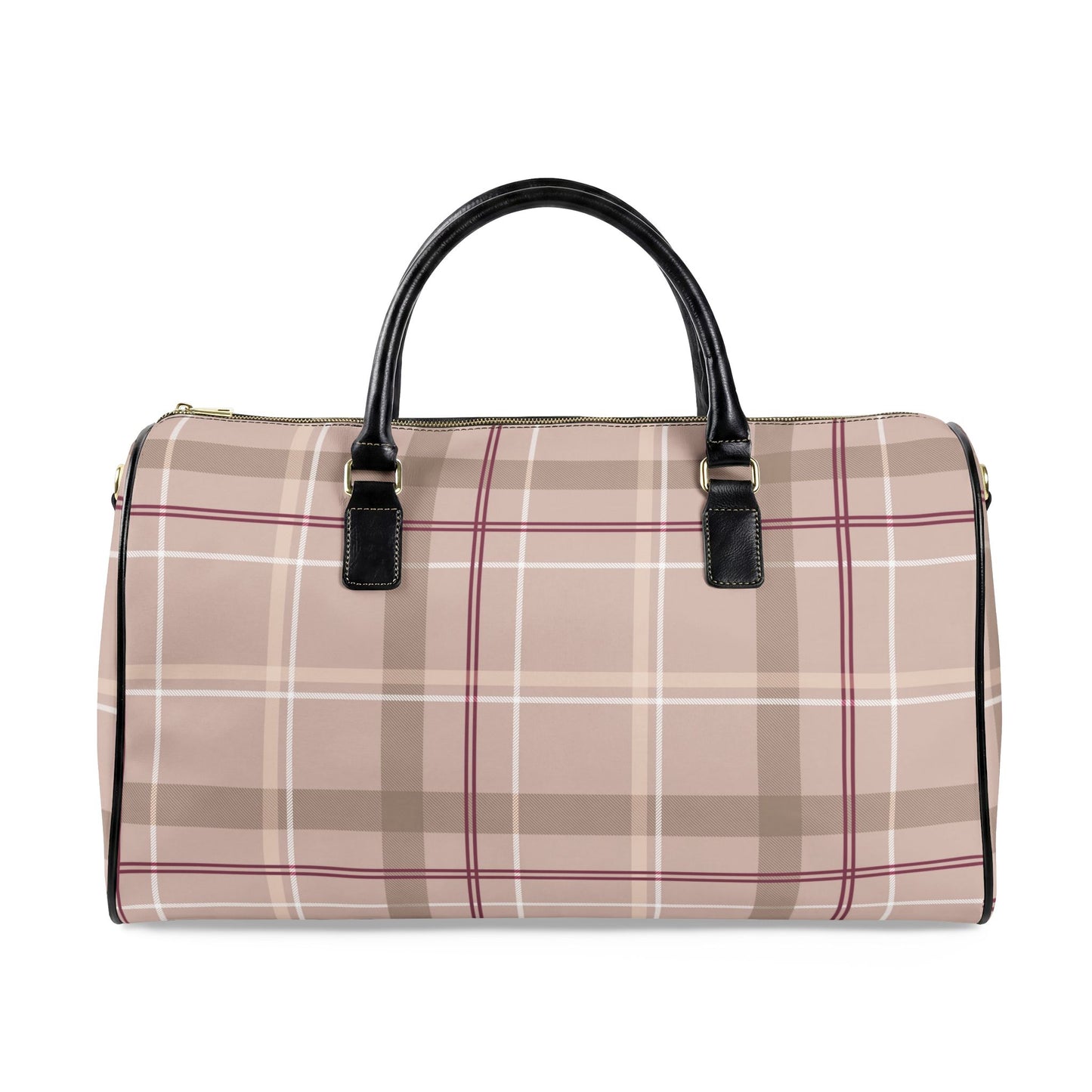 Signature Plaid Vegan Leather Travel Bag — Weekend Duffle