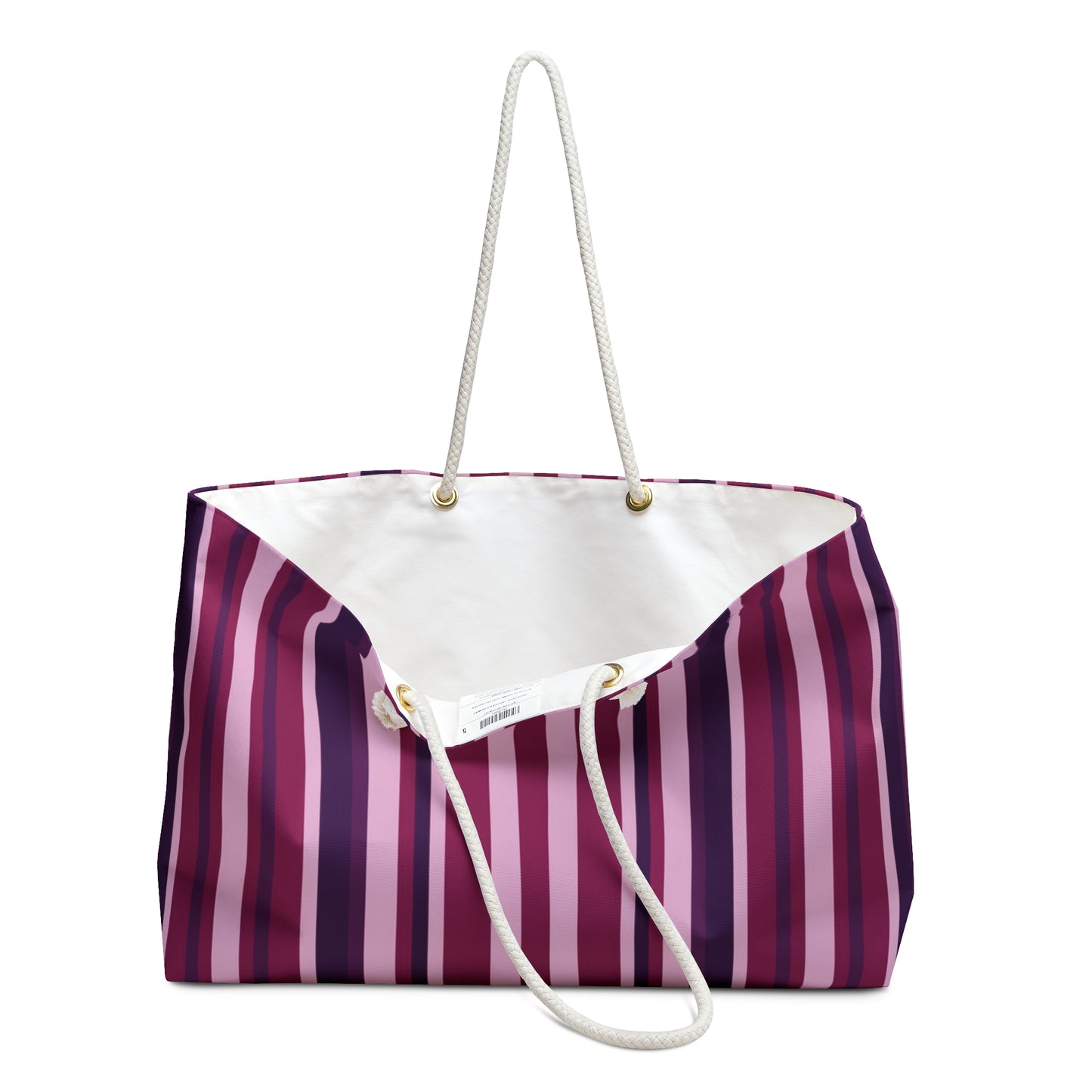 Pink and lilac striped Weekender Bag – Spacious Travel Tote for Weekend Getaways