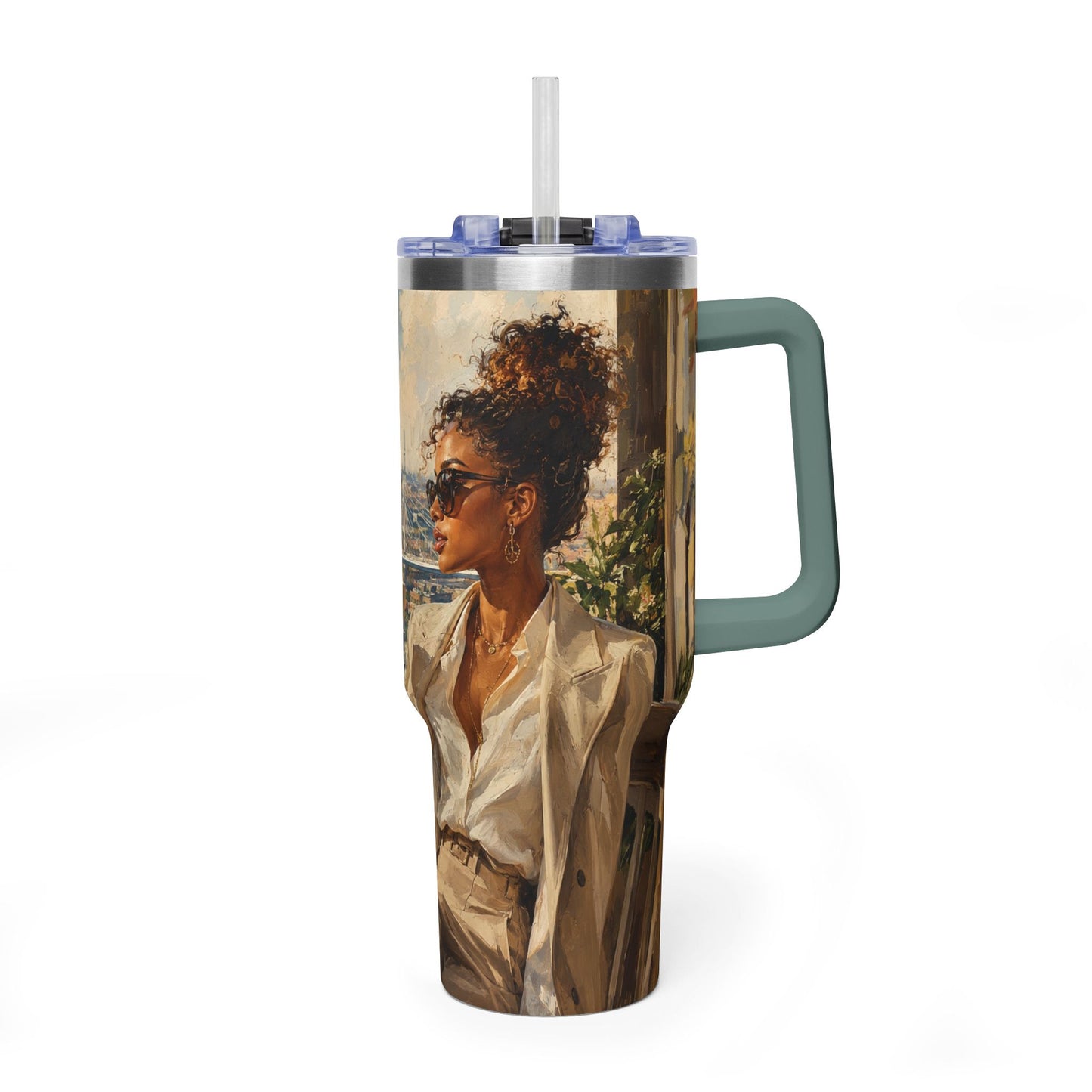 Postcards and Passports 40 oz Stainless Steel Tumbler - Water Bottle