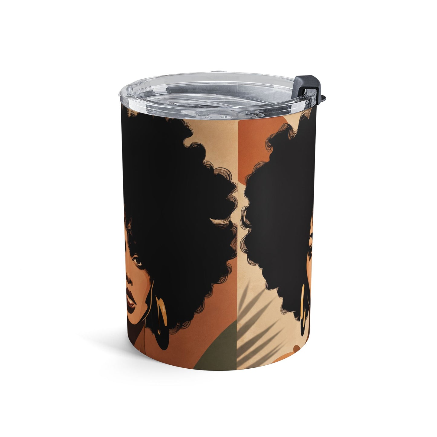 10oz Art Tumbler — Afrocentric Colorful Portrait Travel Mug